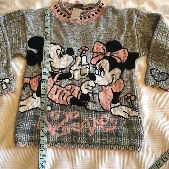 Vintage Mickey’s Stuff For Kids Love Sweater Featuring Mickey & Minnie Mouse - Picture 6 of 7